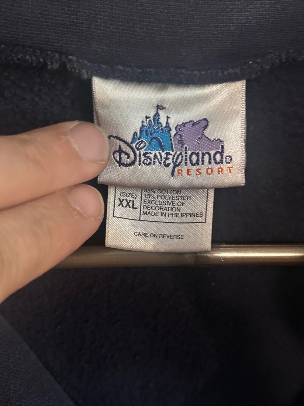 Women’s Navy Quarter-Zip Disneyland Pullover Sweater with Mickey Mouse - Picture 3 of 6